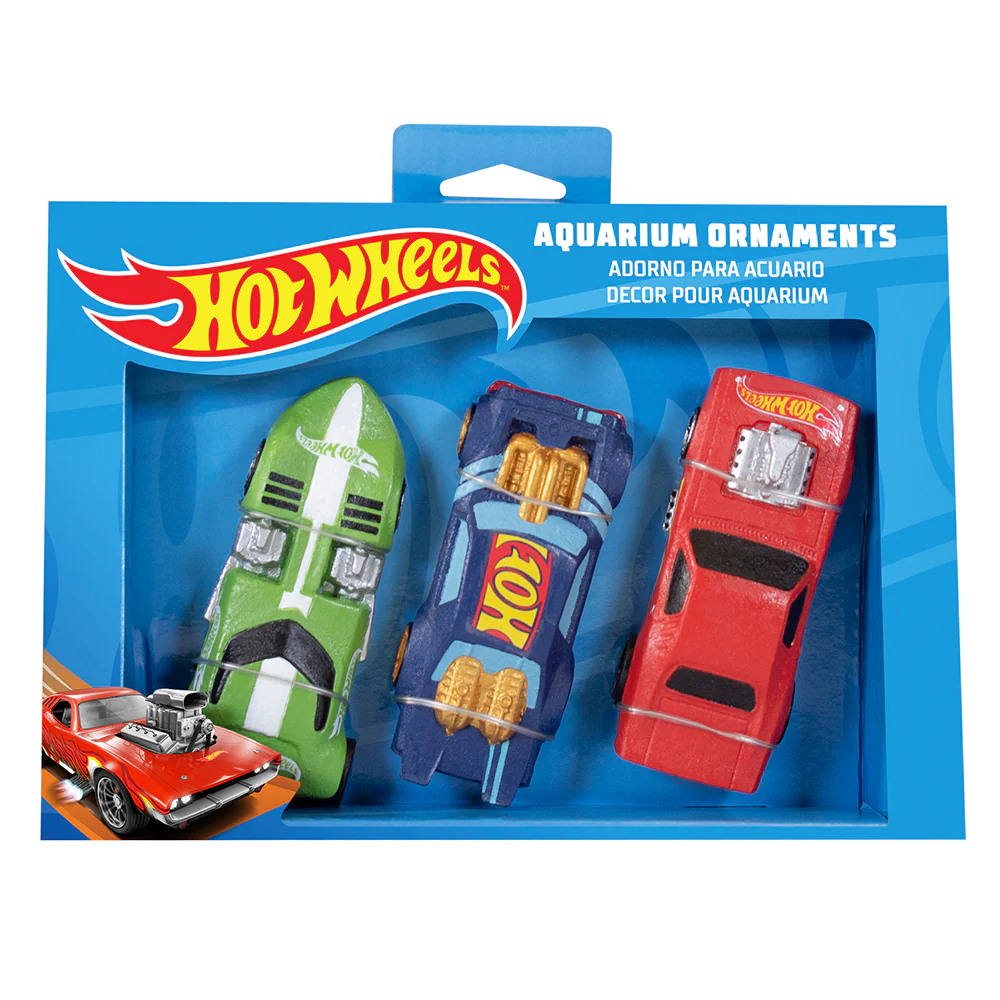 Penn Plax Hot Wheels Aquarium Ornament 3Pk Small - Image 1