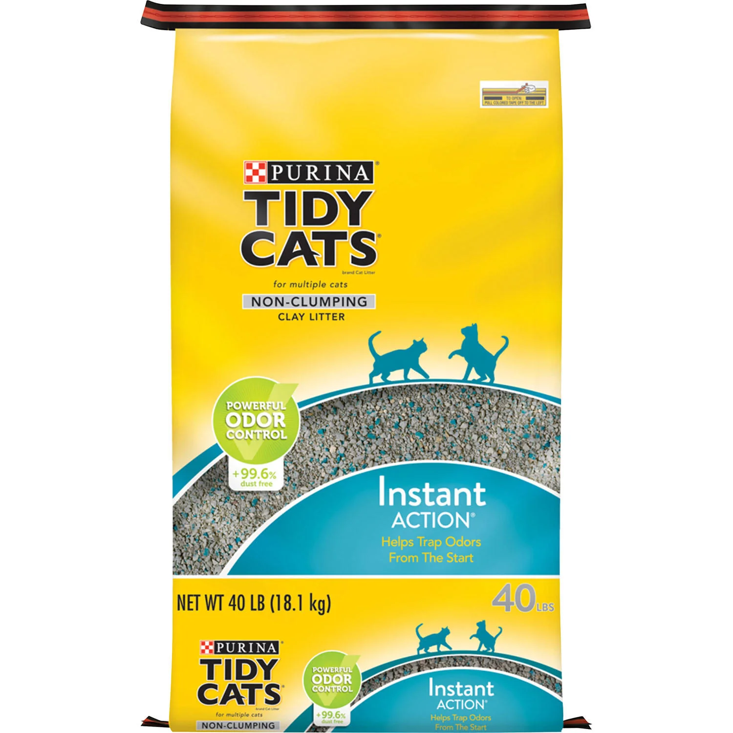 Purina Tidy Cats Non Clumping Cat Litter  Instant Action Low Tracking Cat Litter  40 lb. Bag - Image 1