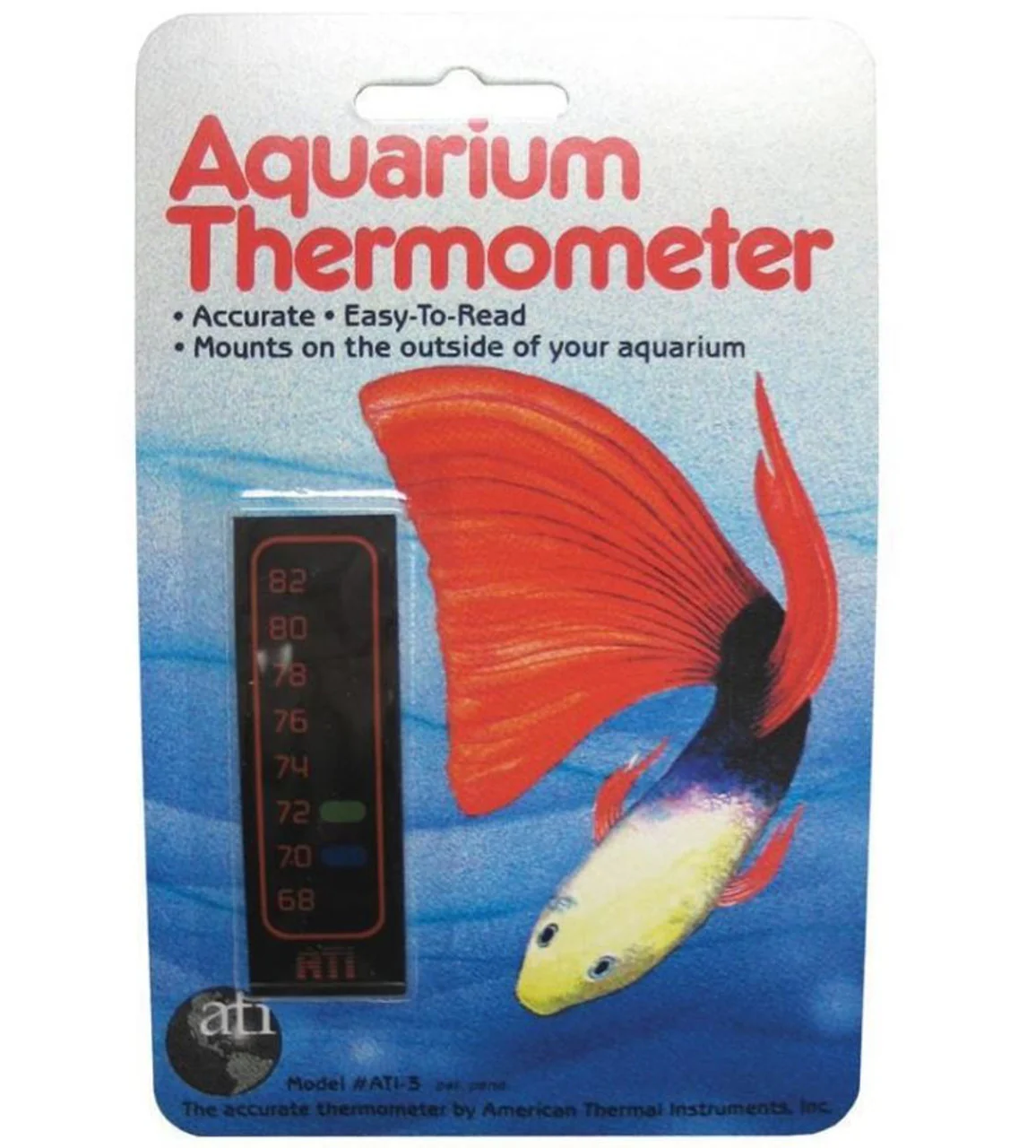 HallCrest Liquid Crystal Vertical Aquarium Thermometer 5in - Image 1