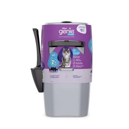 Litter Genie Plus Cat Litter Disposal System For Ultimate Odor Control  Silver - Image 1
