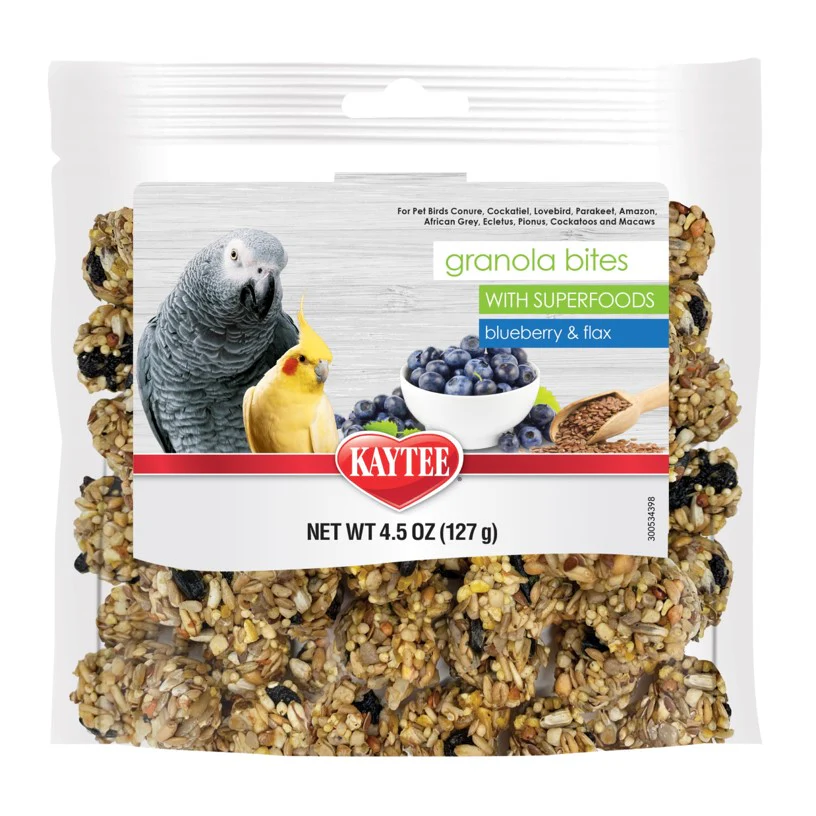 Kaytee Granola Bites with Superfoods Blueberry & Flax 4.5 oz - Image 1