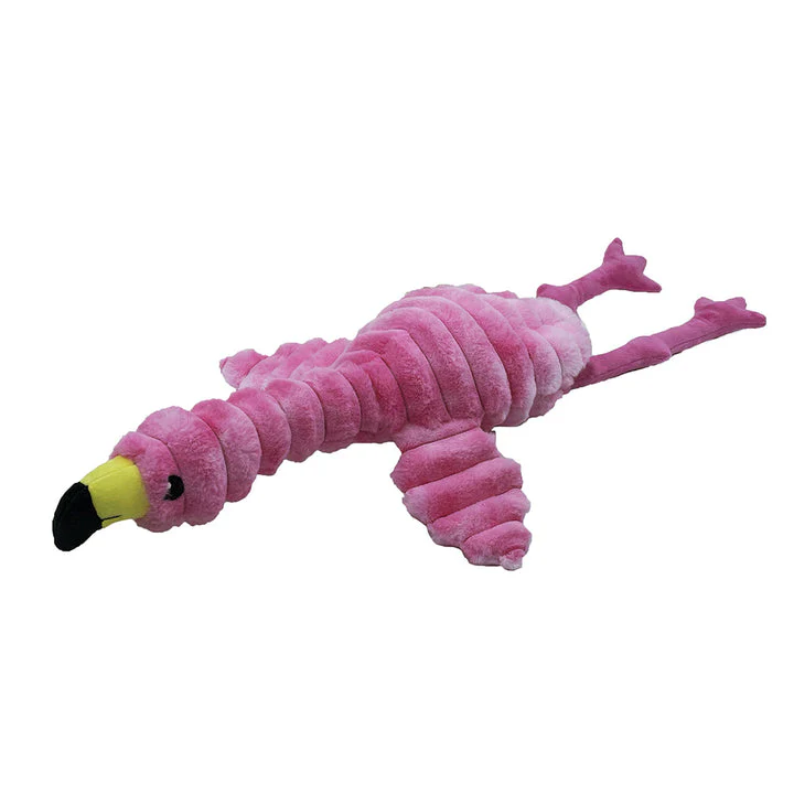 Petlou Plush Dog Toy Splooting Flamingo 26in - Image 1