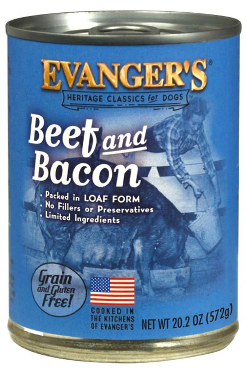 Evangers Heritage Classics Beef & Bacon Wet Dog Food 20oz - Image 1