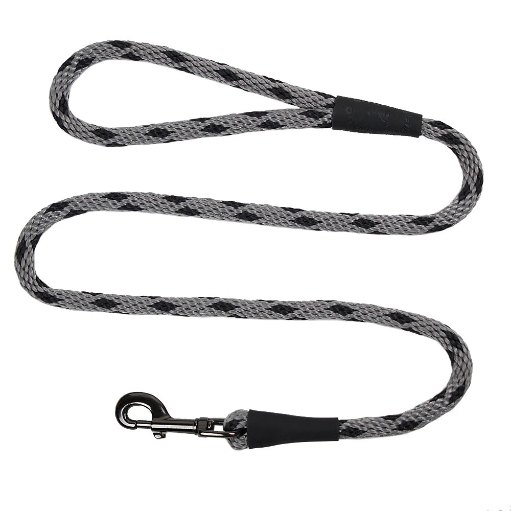 Mendota Snap Leash Large 1/2 in Lead 6 ft Silver Diamond - Image 1