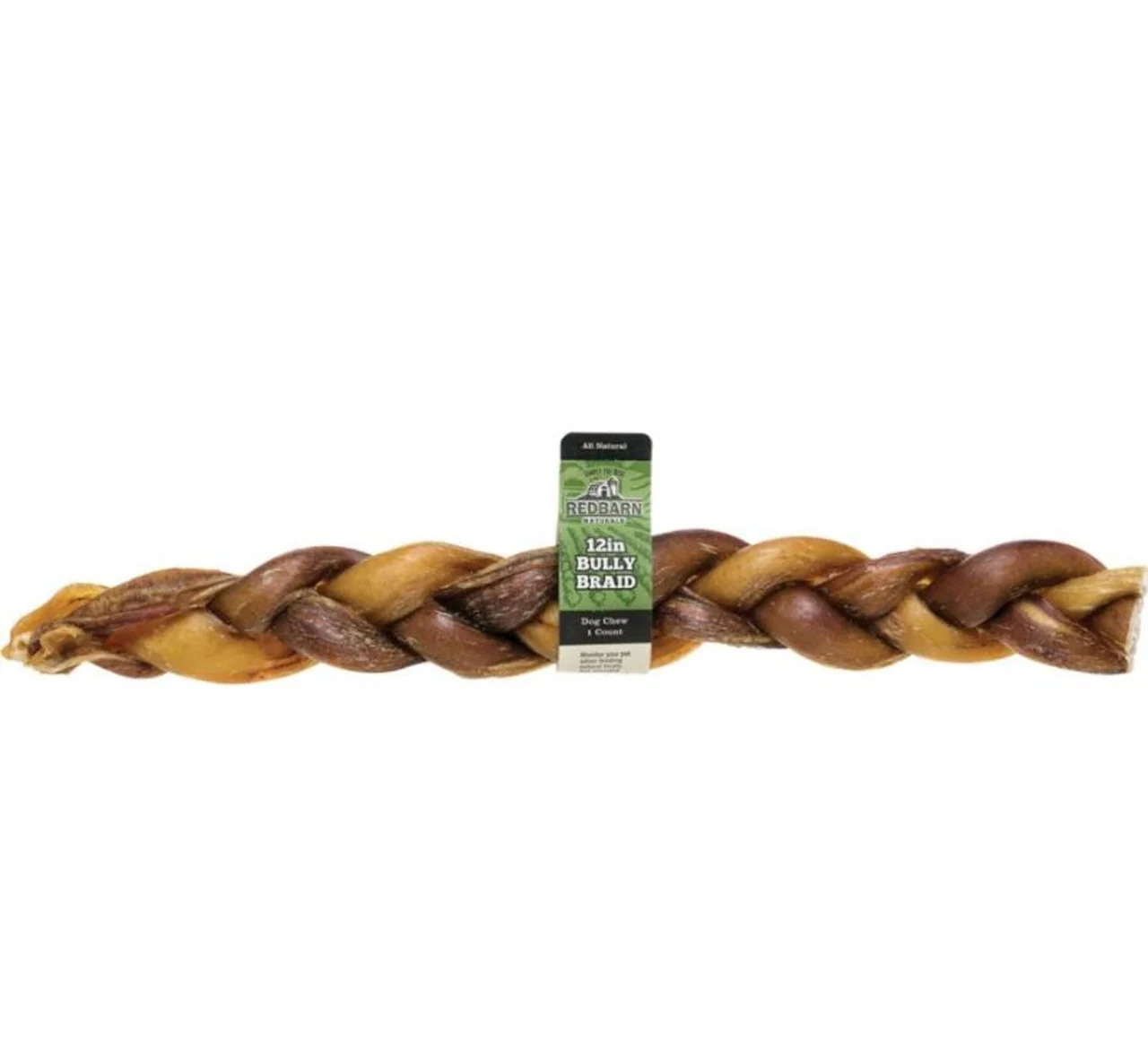 Redbarn Naturals Braided Bully Stick, 12in - Image 1