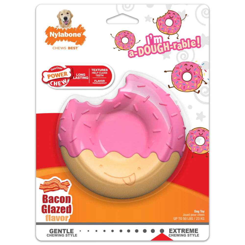 Nylabone Power Chew Doughnut Giant Bacon Glazed - Image 1