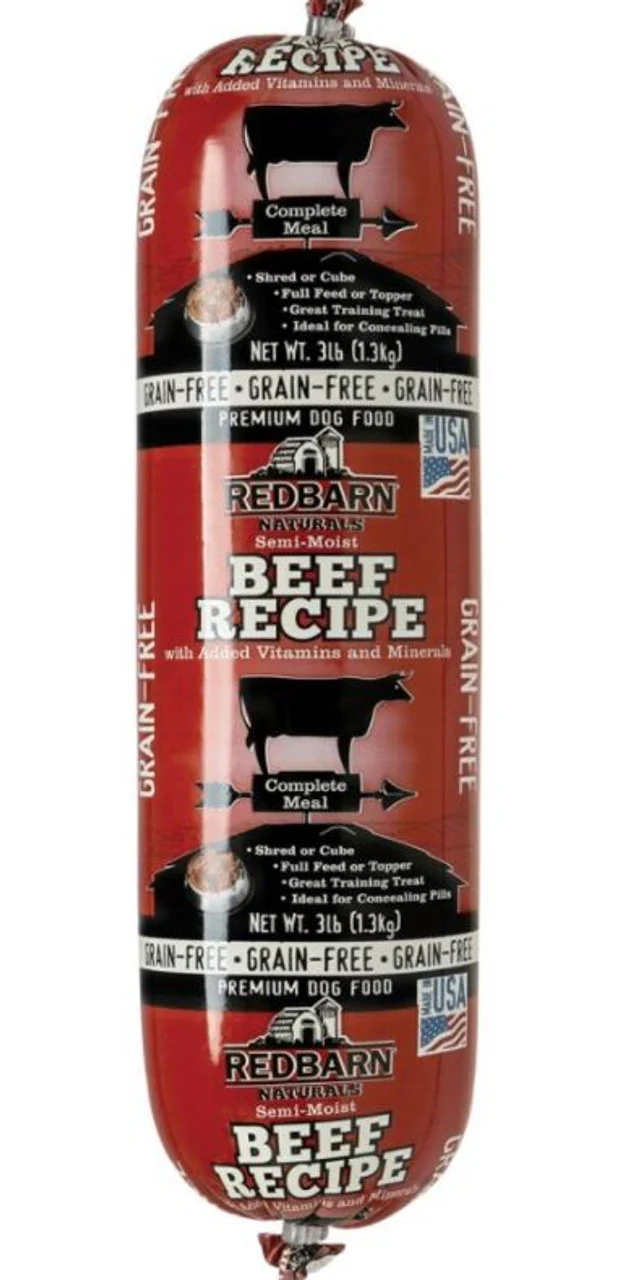 RedBarn Naturals Grain Free Beef Rolled Dog Food 3lb - Image 1