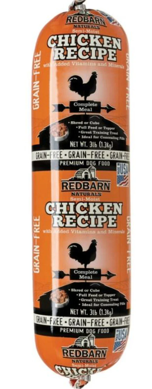 RedBarn Naturals Grain Free Chicken Rolled Dog Food 3lb - Image 1