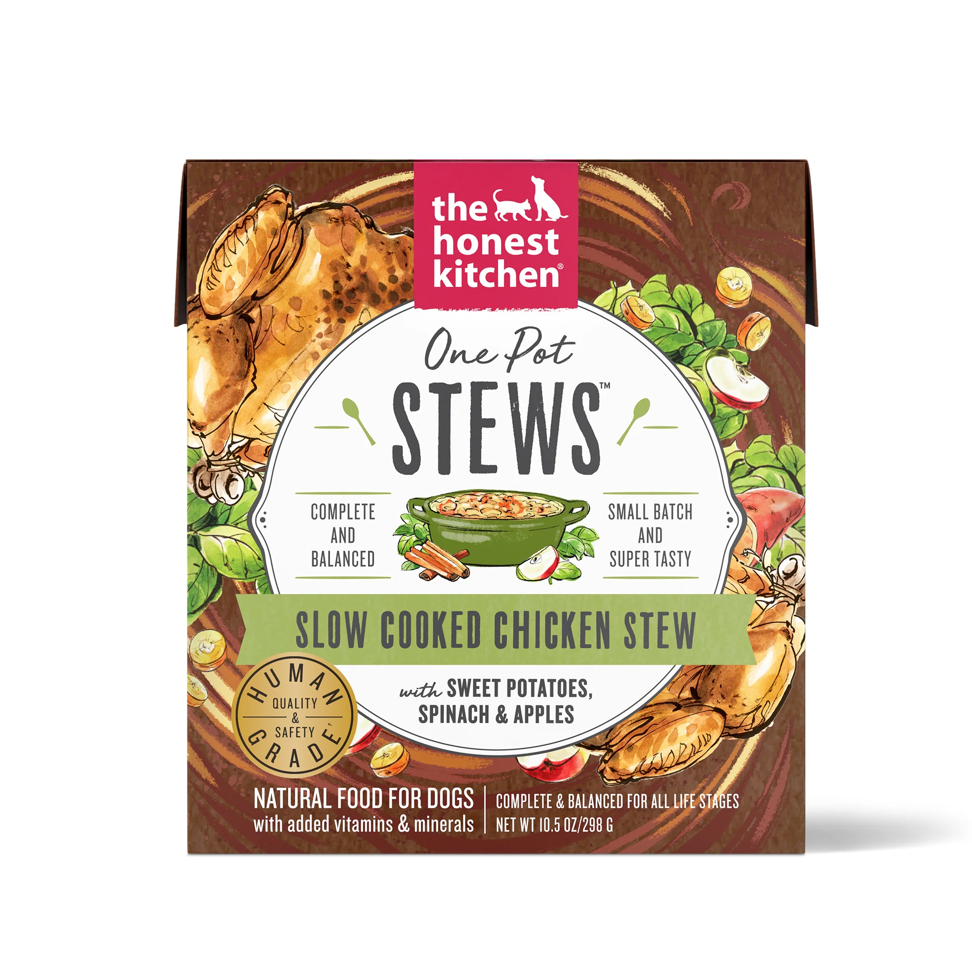 The Honest Kitchen One Pot Stews: Slow Cooked Chicken Stew with Sweet Potato, Spinach & Apples Wet Dog Food 10.5oz - Image 1