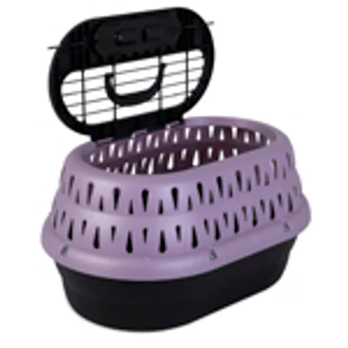 Petmate Top Load Pet Carrier for Cats, 19 Inches Long, Holds Pets Up To 10 Pounds, Purple - Image 1