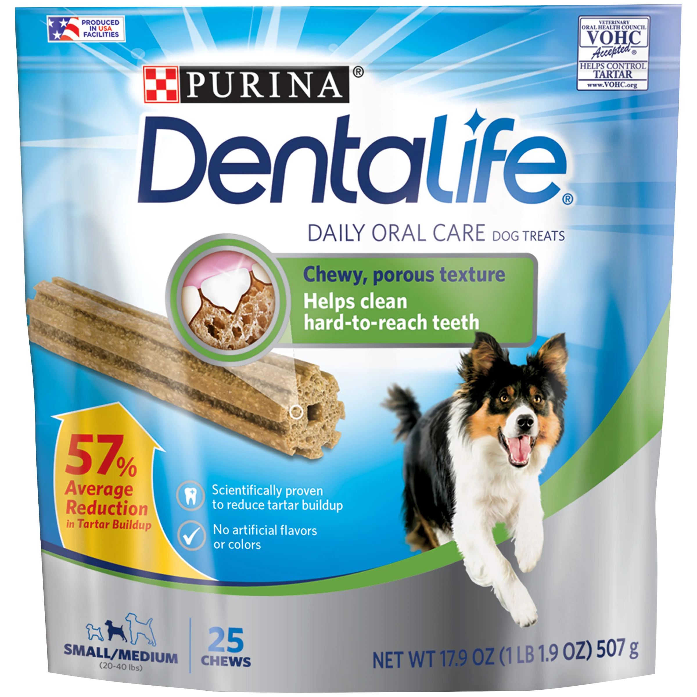 Purina DentaLife Made in USA Facilities Medium Dog Dental Chews, 17.9oz - Image 1