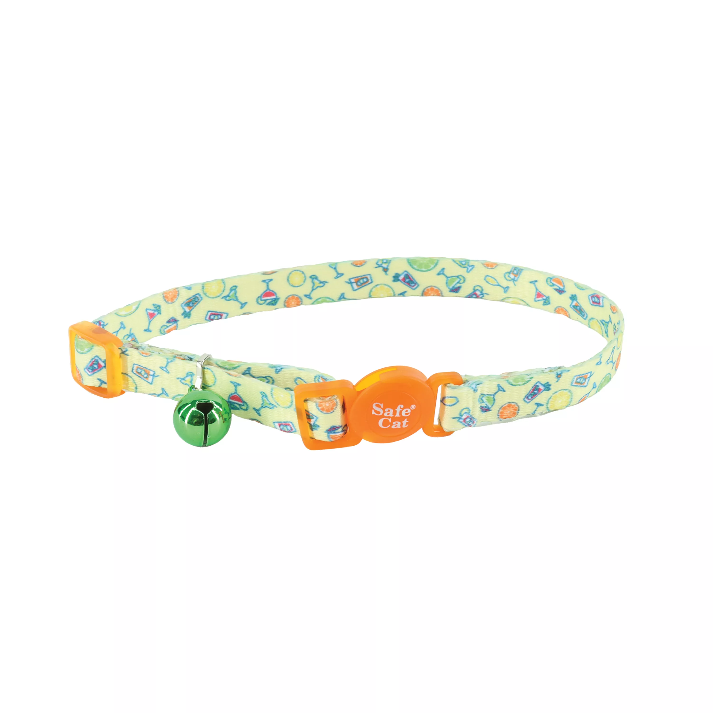 Coastal Safe Cat 3/8in Wide 8-12in Fashion Breakaway Collar Happy Hour - Image 1
