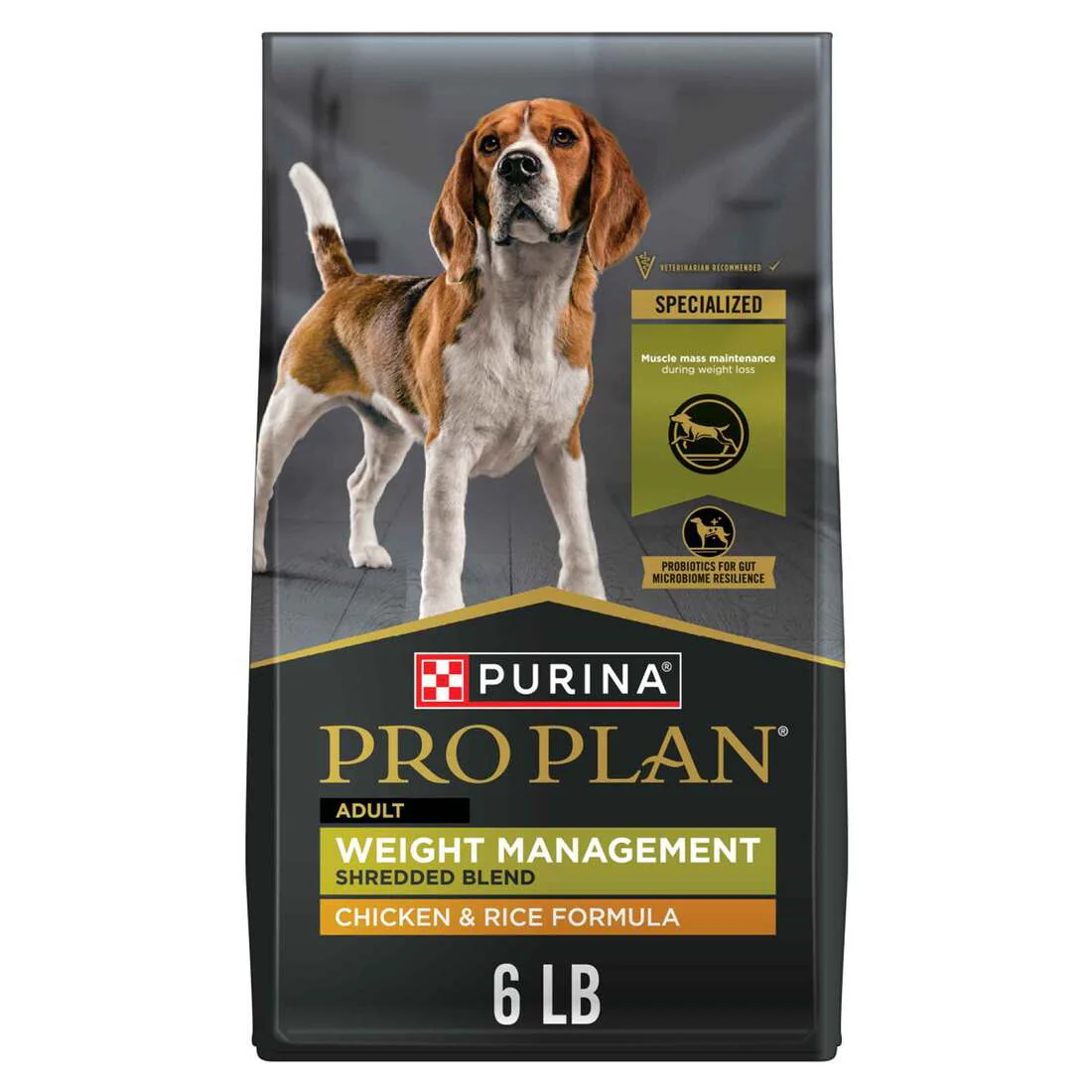 Purina Pro Plan Weight Management Dog Food Dry Chicken and Rice Formula 6lb Bag - Image 1
