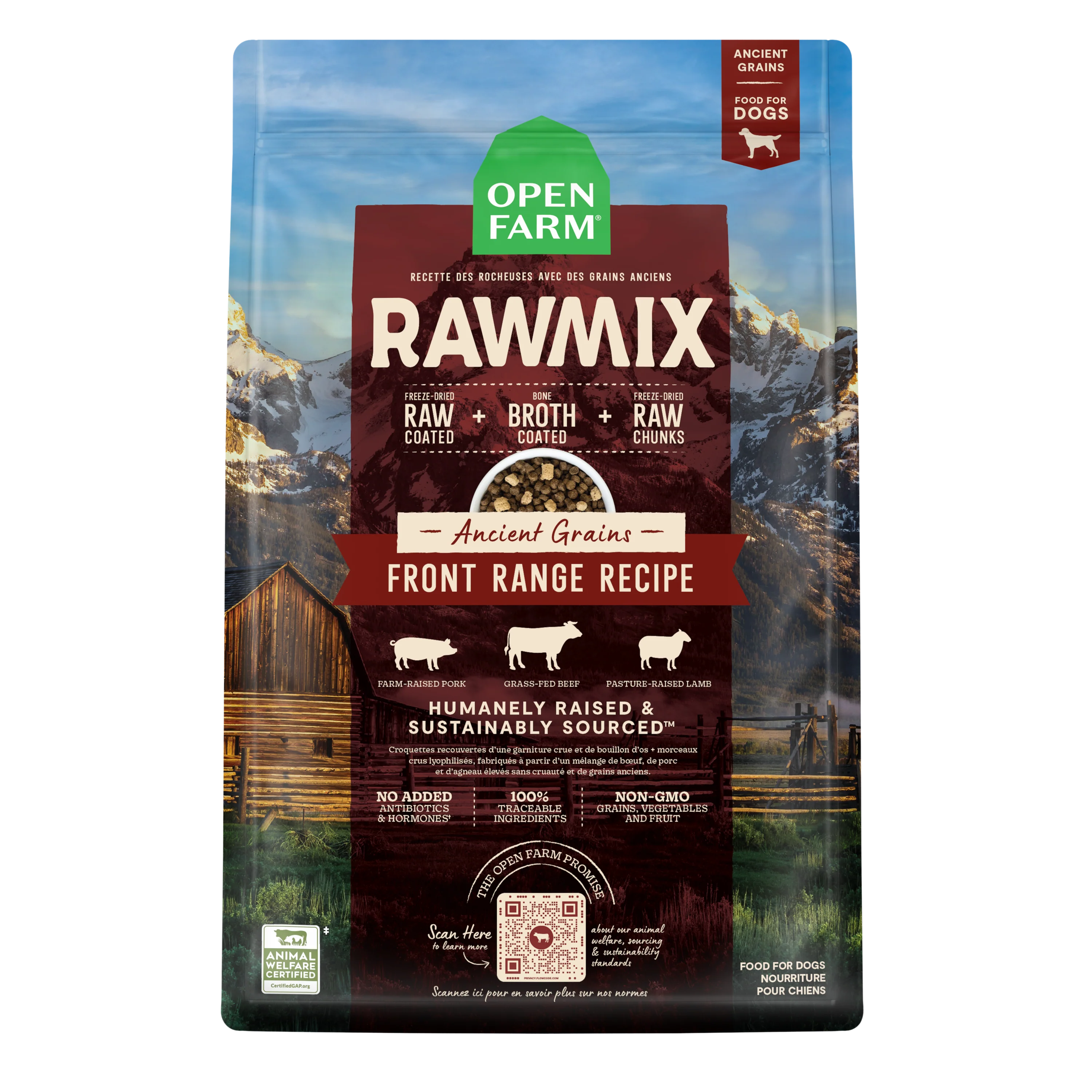 Open Farm Rawmix Front Range Ancient Grain Kibble For Dogs 3.5lb Bag