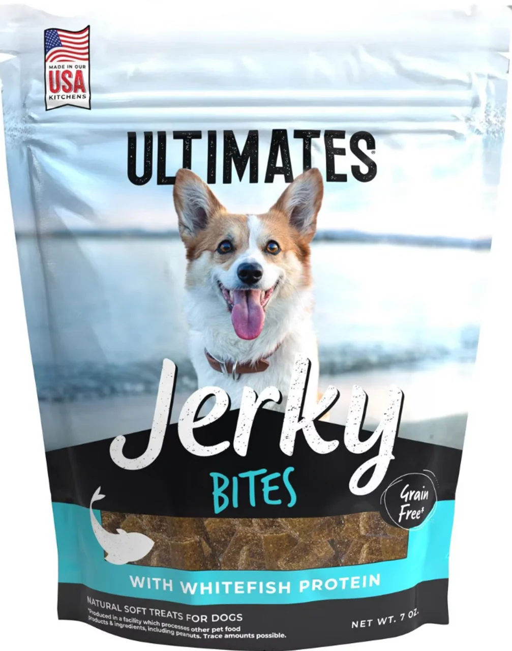 Ultimates Jerky Bites Whitefish Dog Treats, 7oz - Image 1