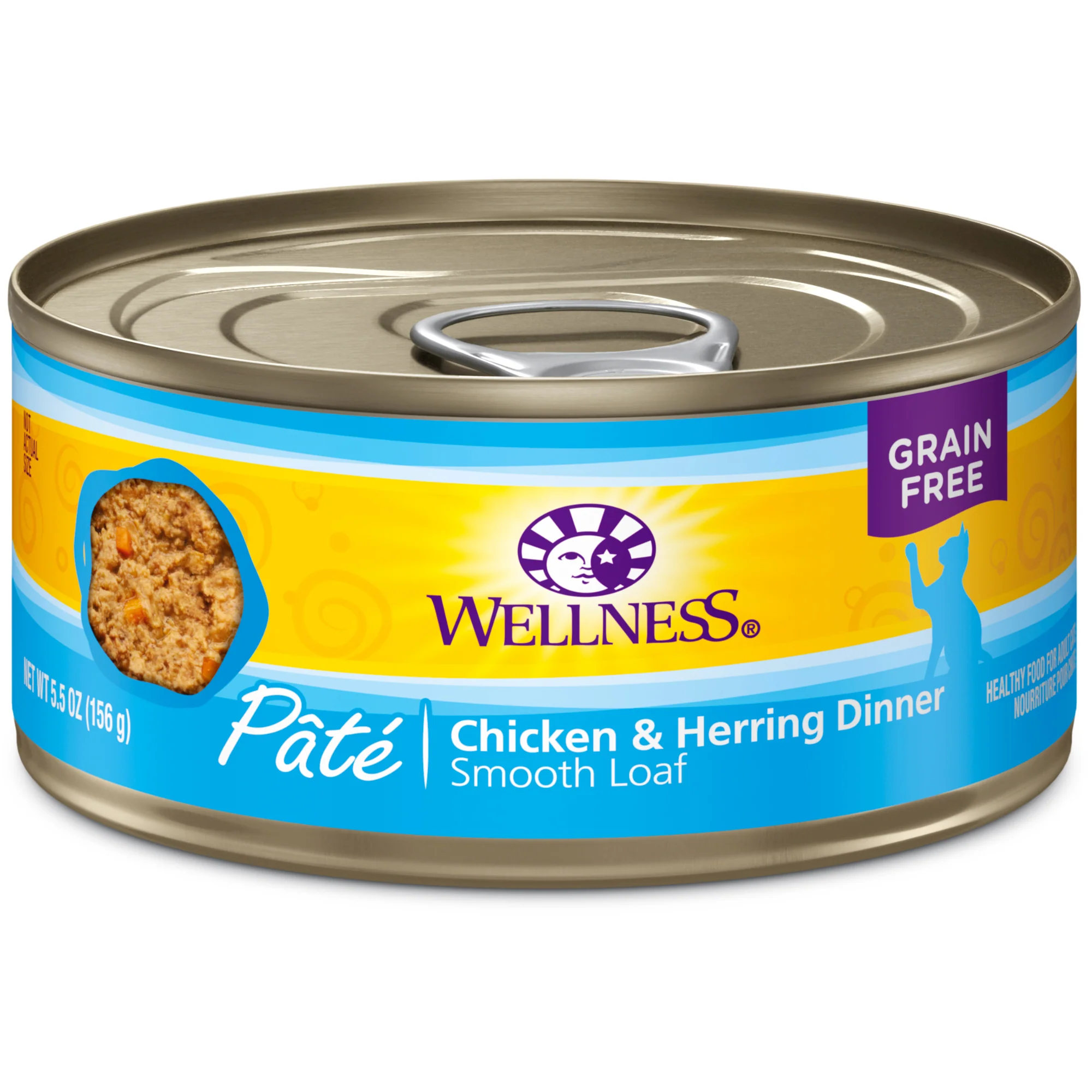 Wellness Complete Health Grain Free Canned Cat Food Chicken & Herring Dinner Pate 5.5oz Can - Image 1