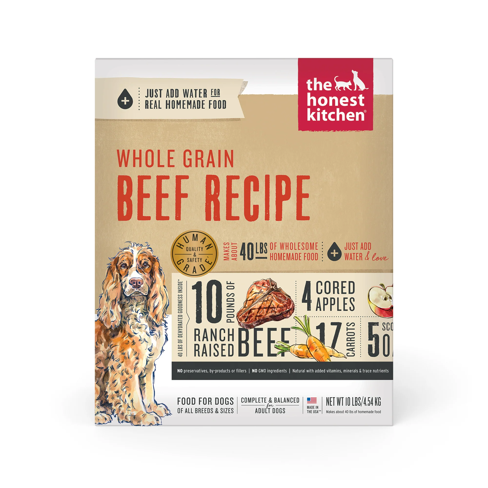 The Honest Kitchen Dehydrated Whole Grain Beef Dog Food 10lb - Image 1