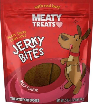 Meaty Treats Jerky Bites Beef Dog Treats 25oz - Image 1