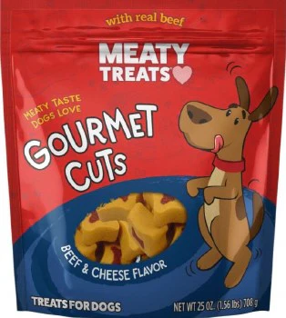 Meaty Treats Gourmet Cuts Beef and Cheese Dog Treats 25oz - Image 1