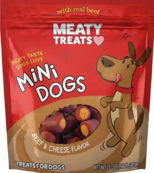 Meaty Treats Mini Dogs Beef and Cheese Dog Treats 25oz - Image 1