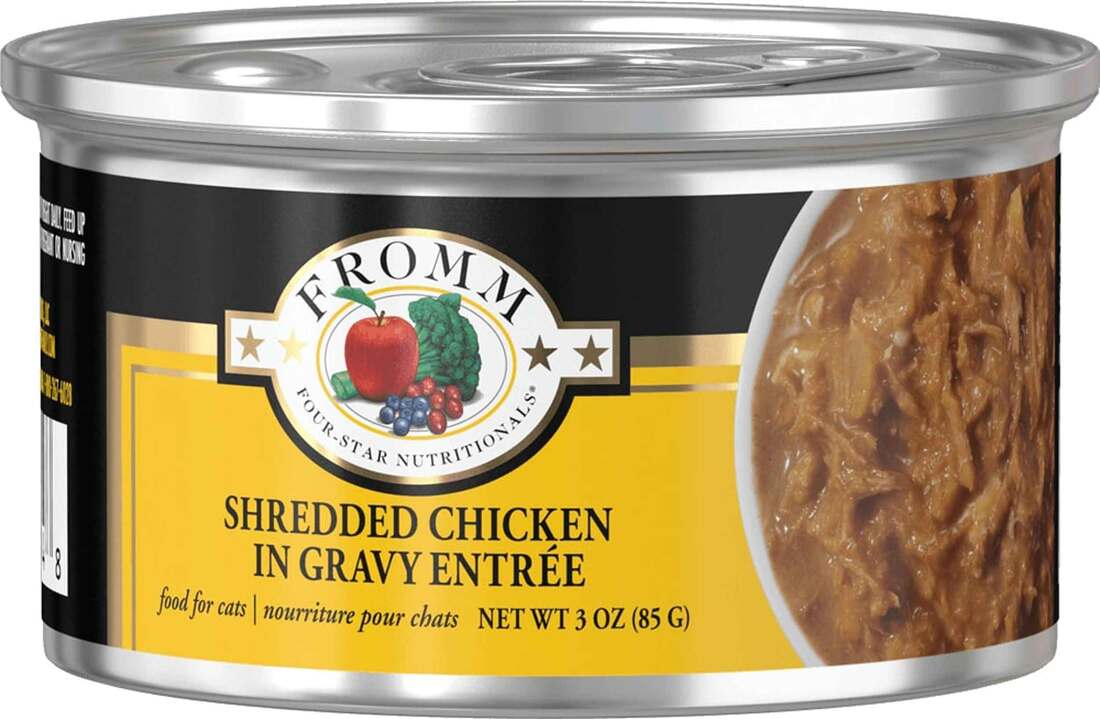 Fromm Four-Star Wet Cat Food, Shredded Chicken in Gravy, 3oz - Image 1