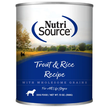 NutriSource Trout & Rice Recipe Wet Dog Food 12.3oz - Image 1