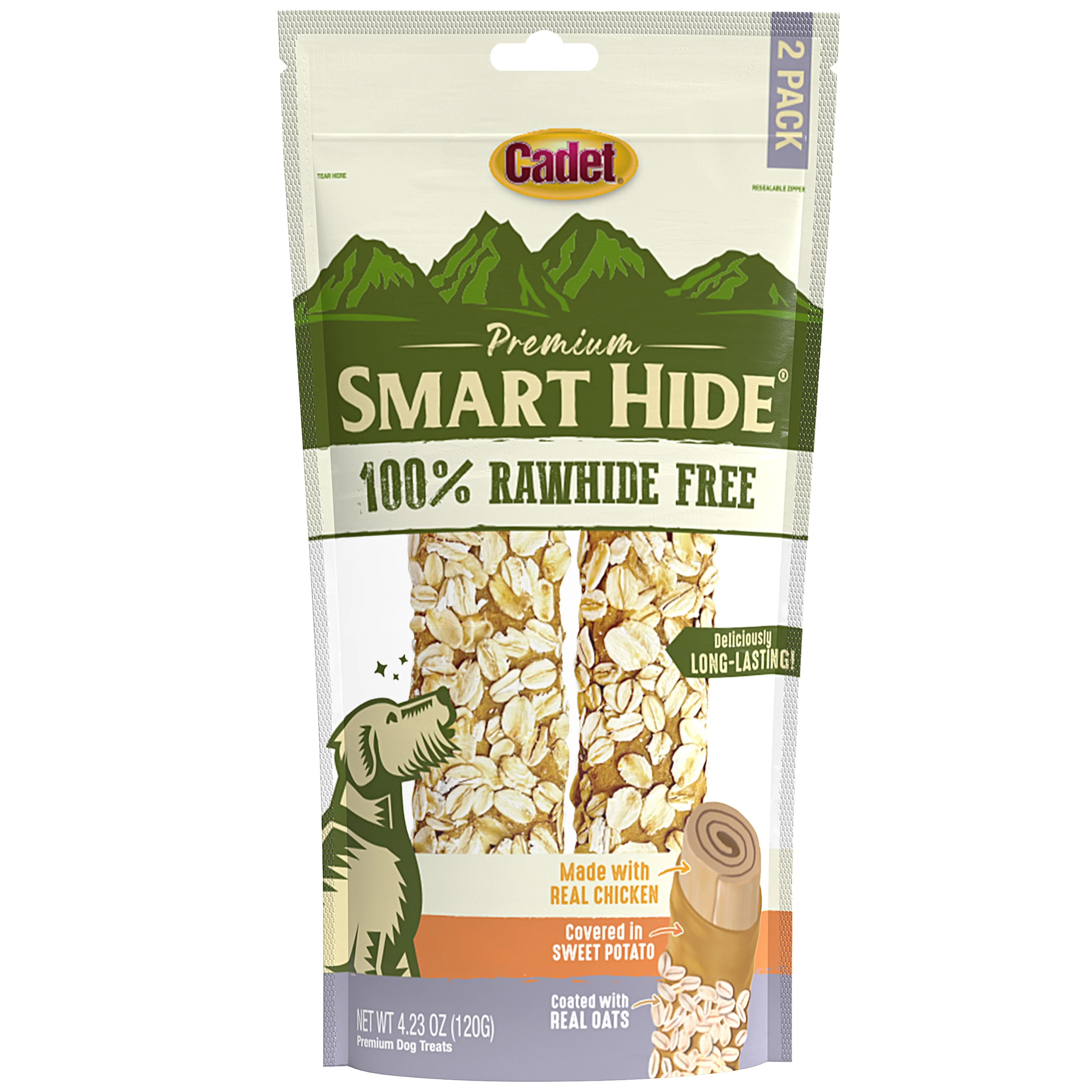 Cadet Smallart Hide Rawhide Free Dog Chews Chicken, Sweet Potato, & Oats 2pk - Image 1