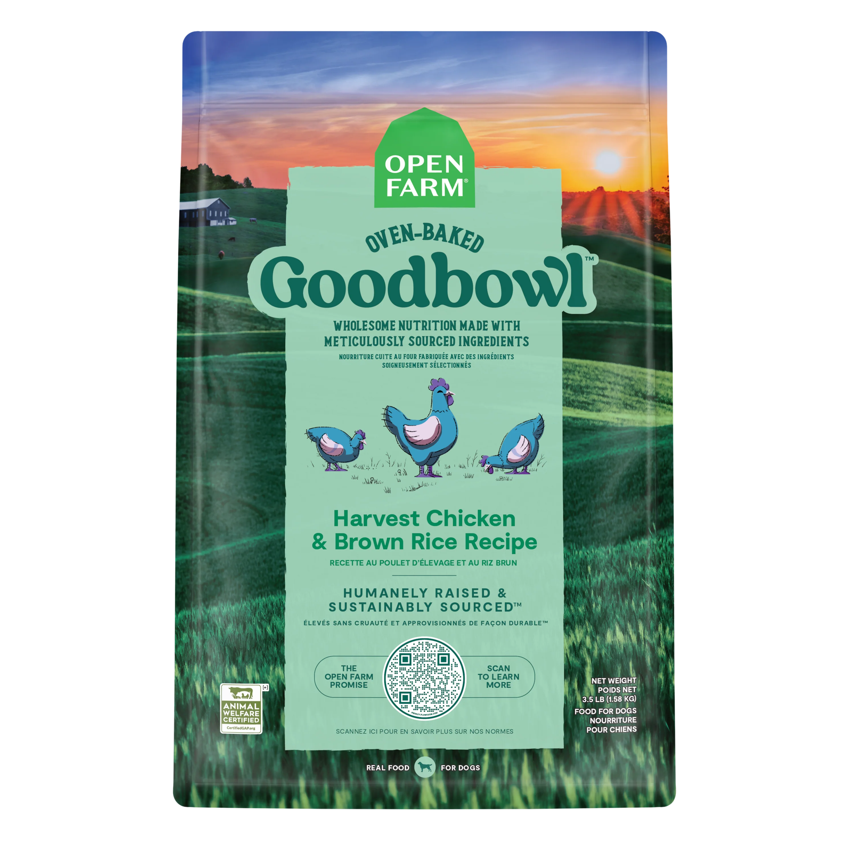 Open Farm Goodbowl Harvest Chicken & Brown Rice Recipe For Dogs 3.5lb Bag