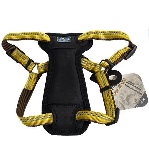 Coastal K9 Explorer Reflective Adjustable 1in Wide 20-30in Padded Dog Harness Goldenrod - Image 1