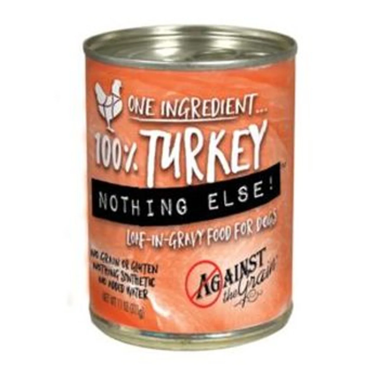 Against the Grain Nothing Else One Ingredient Turkey Dog Food 11oz can - Image 1