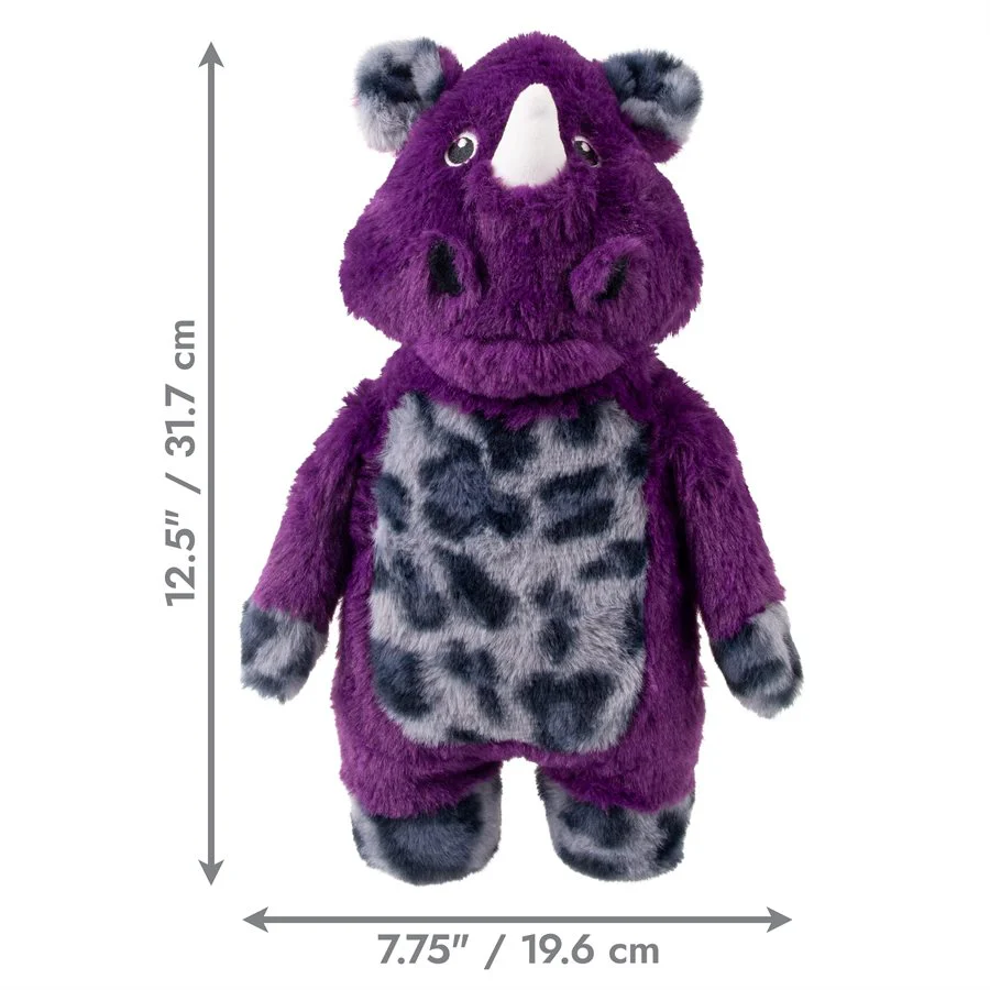 Kong Plush Dog Toy Jungle Jamz Rhino Medium - Image 1