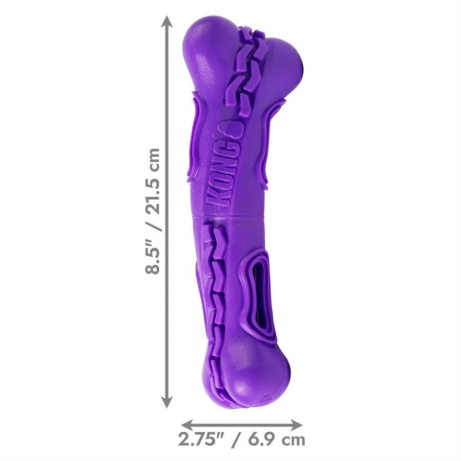 Kong Dog Toy Squeeze Purple Flex Bone Medium - Image 1