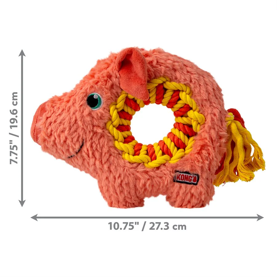 Kong Plush Dog Toy Ringaroos Toy Pig Medium - Image 1