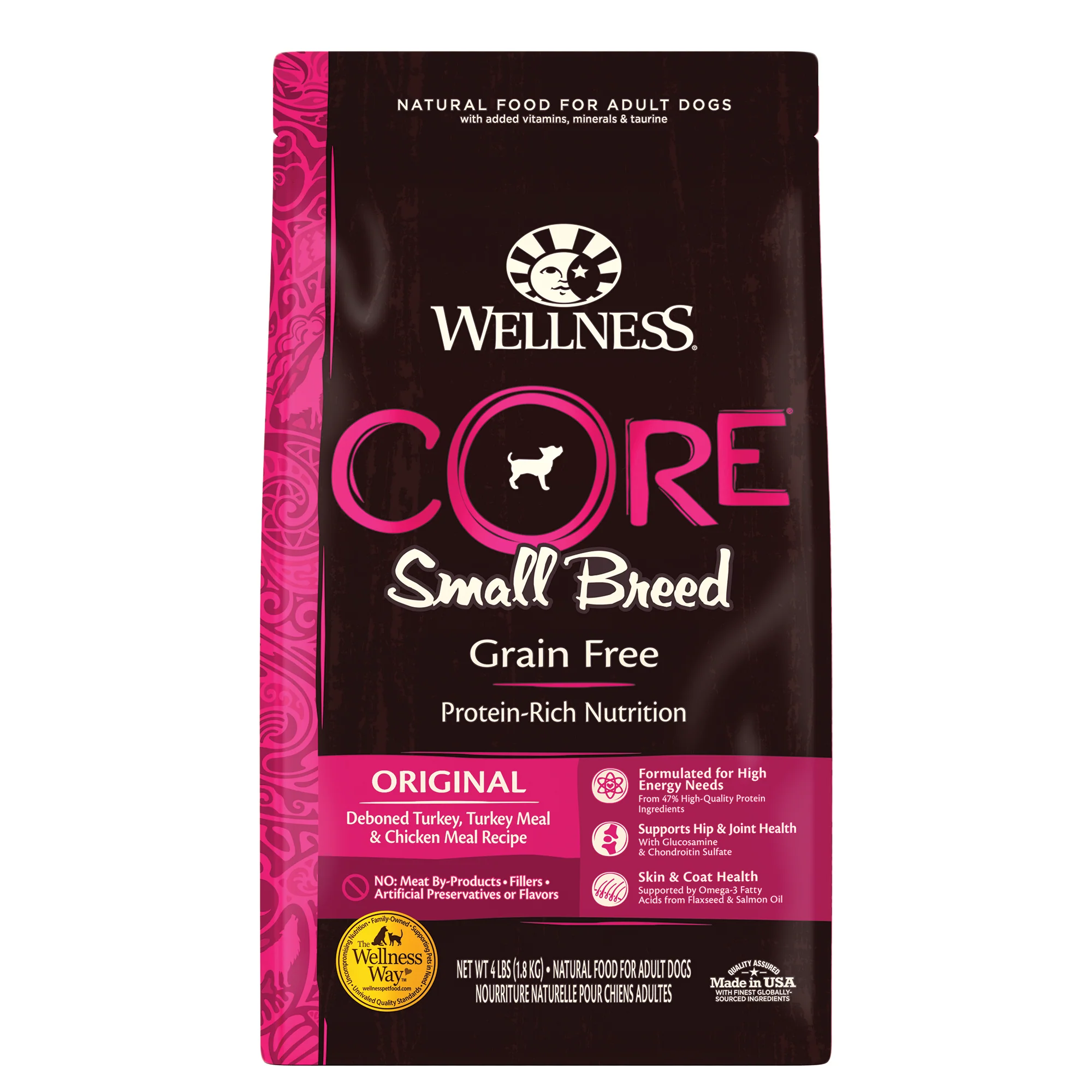 Wellness CORE Natural Grain Free Dry Dog Food Small Breed 4lb Bag - Image 1