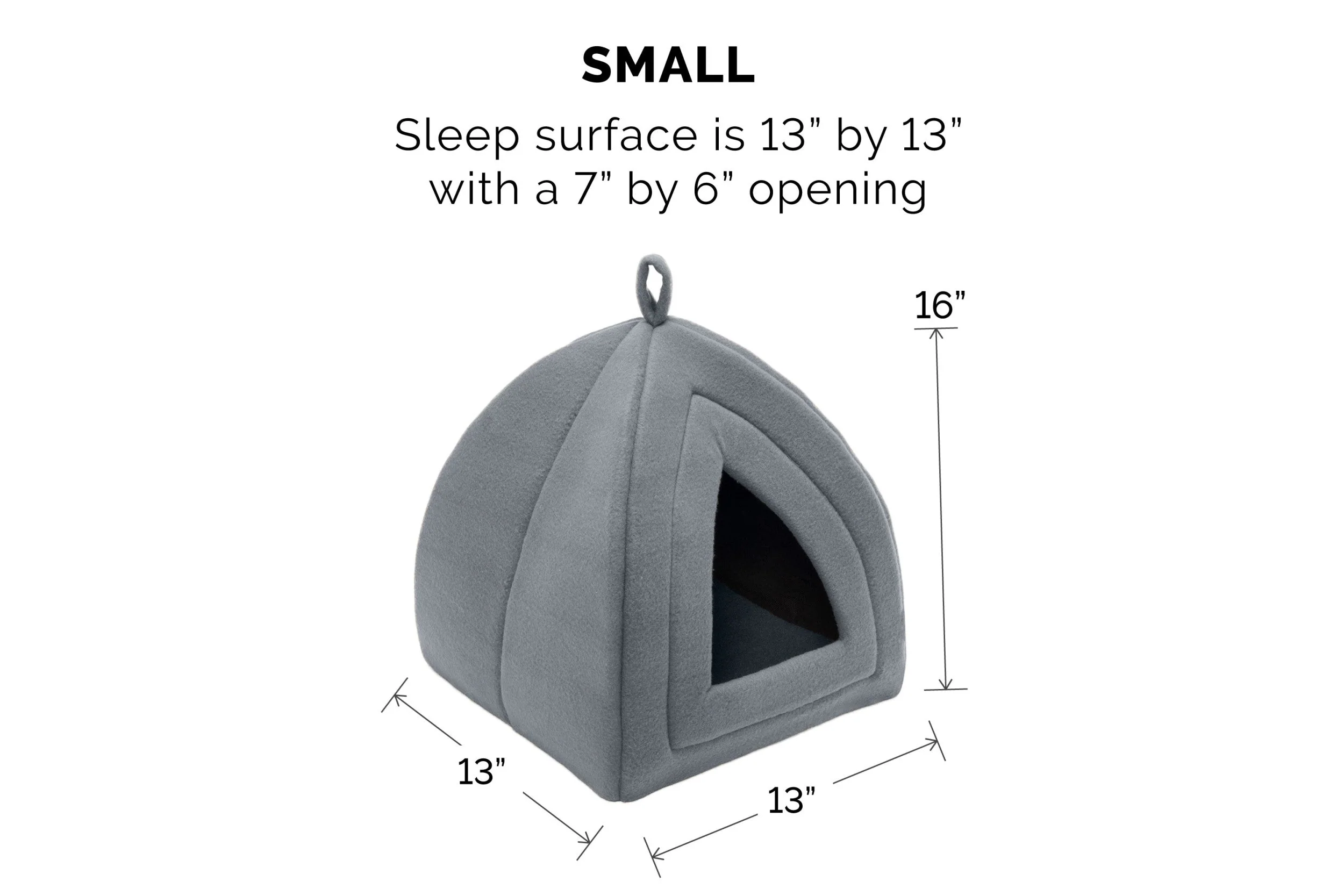 Fur Haven Pet Tent for Small Dogs and Cats 13x13in Grey - Image 1