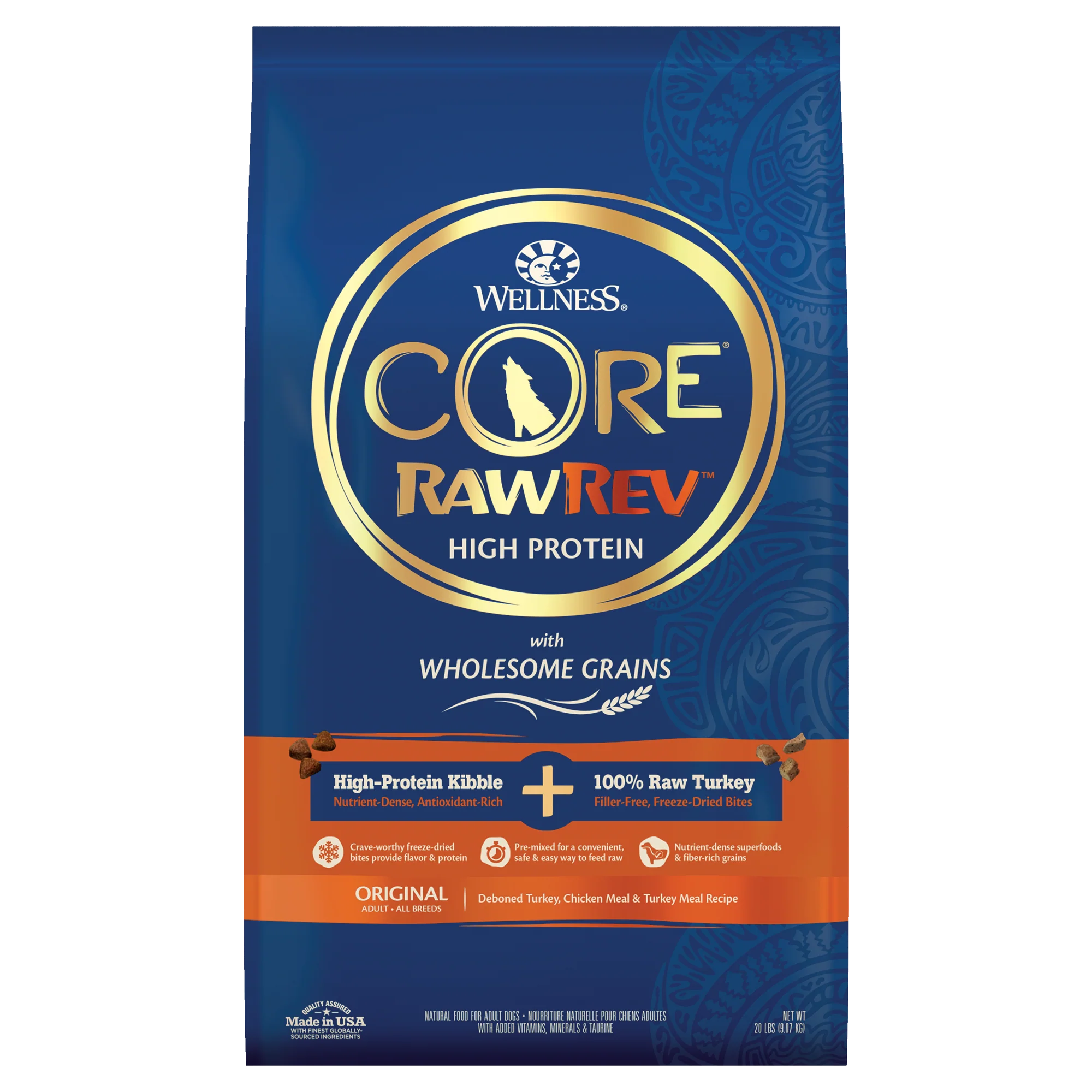 Wellness CORE RawRev Wholesome Grains Original Recipe 20lb Bag - Image 1