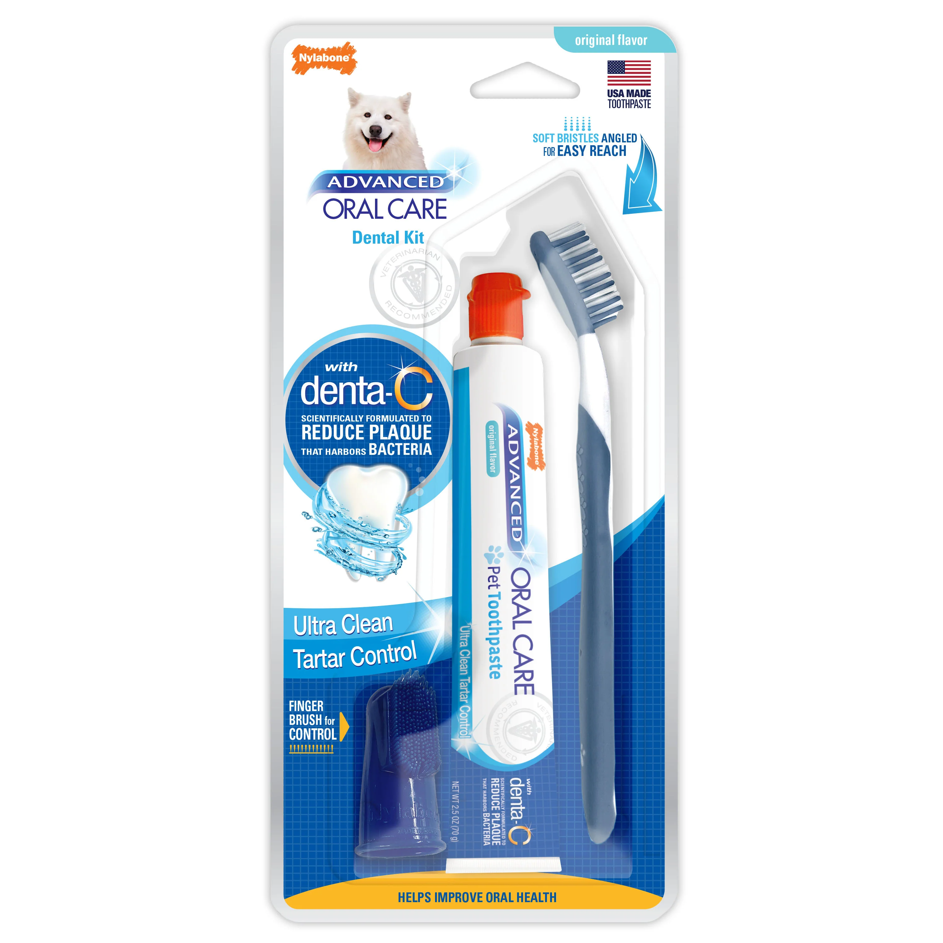 Nylabone Advanced Oral Care Dog Dental Kit, Original Flavor - Image 1