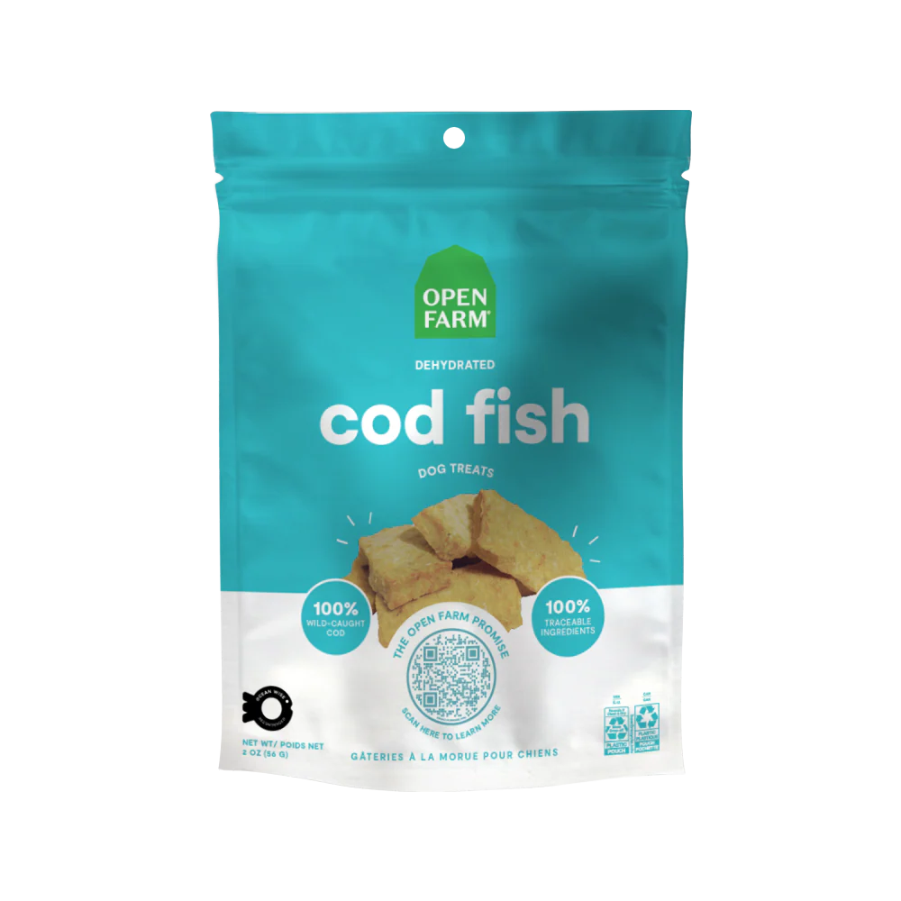 Open Farm Dehydrated Cod Fish Treats For Dogs 2oz Bag