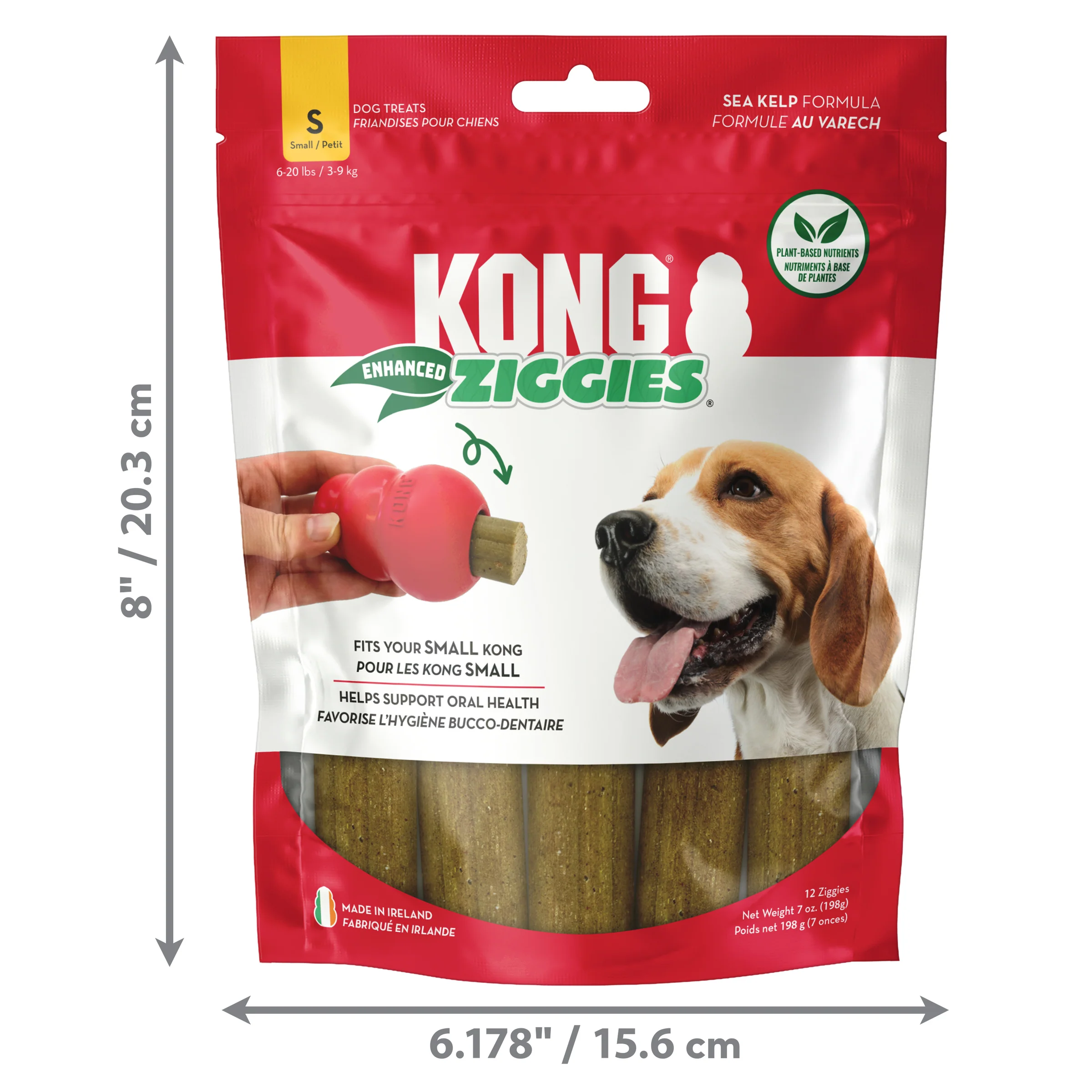 Kong Dog Treat Ziggies 2.0 Enhanced Adult Small 7oz - Image 1