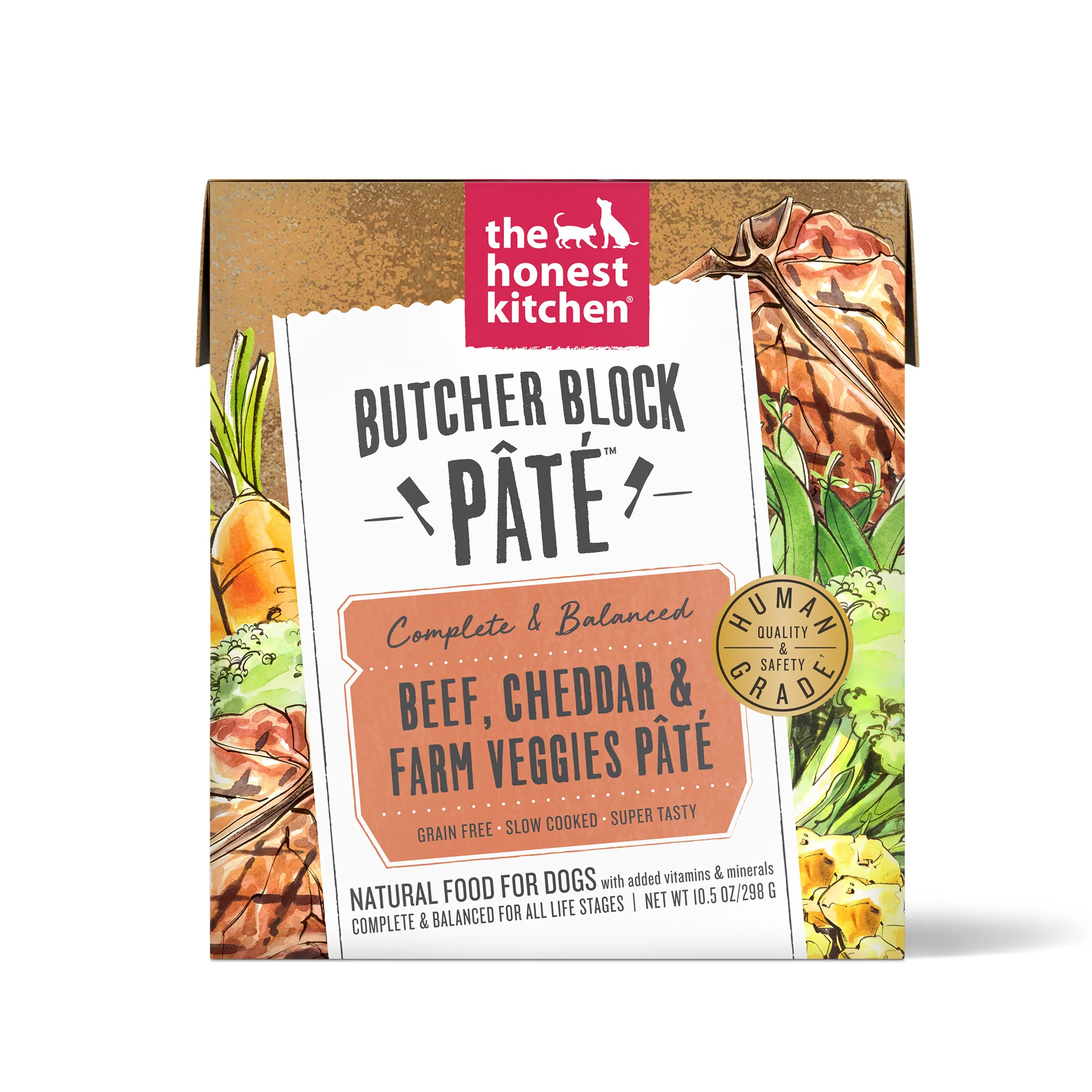 The Honest Kitchen Butcher Block Pâté: Beef, Cheddar & Farm Veggies Wet Dog Food 10.5oz - Image 1