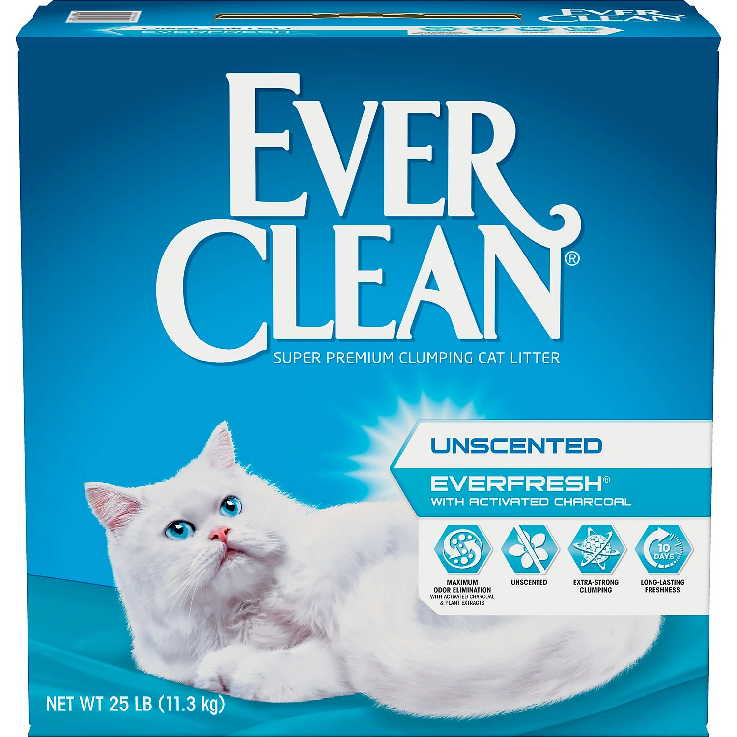 Ever Clean Everfresh With Activated Charcoal Unscented Odor Control Clay Cat Litter 25lb - Image 1