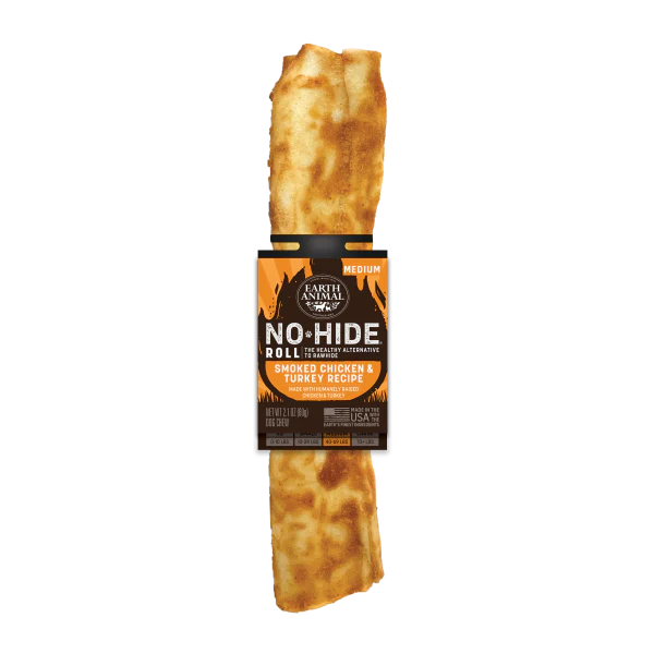 Earth Animal Dog NoHide Chew BBQ Smoked Chicken Turkey Medium 1pk - Image 1