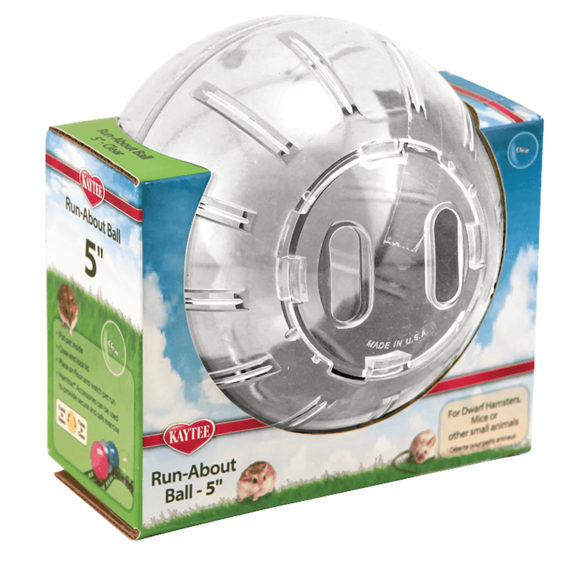 Kaytee Run-About Ball Mini Clear Bonus 5 Inches - Image 1