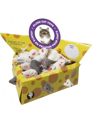 Spot Ethical Pet Cat Toy Plush White Or Grey Mice, Single - Image 1
