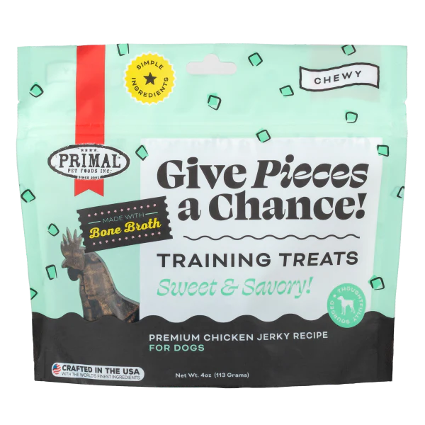 Primal Dog Treats Give Pieces a Chance Chicken w/Broth 4oz - Image 1