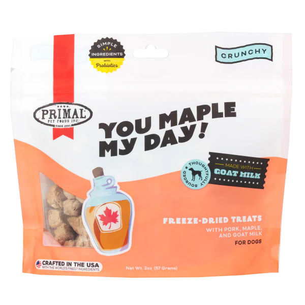 Primal Dog Treats You Maple My Day Pork&Maple w/GoatMilk 2oz - Image 1