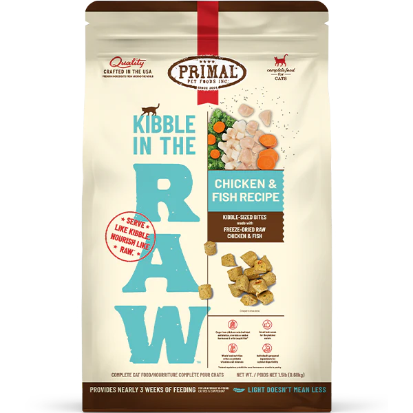 Primal Cat Kibble in the Raw Chicken & Fish 1.5 lb - Image 1