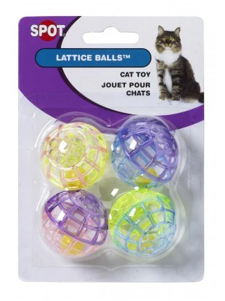 Spot Ethical Pet Cat Toy Lattice Balls With Bell 4Pk - Image 1