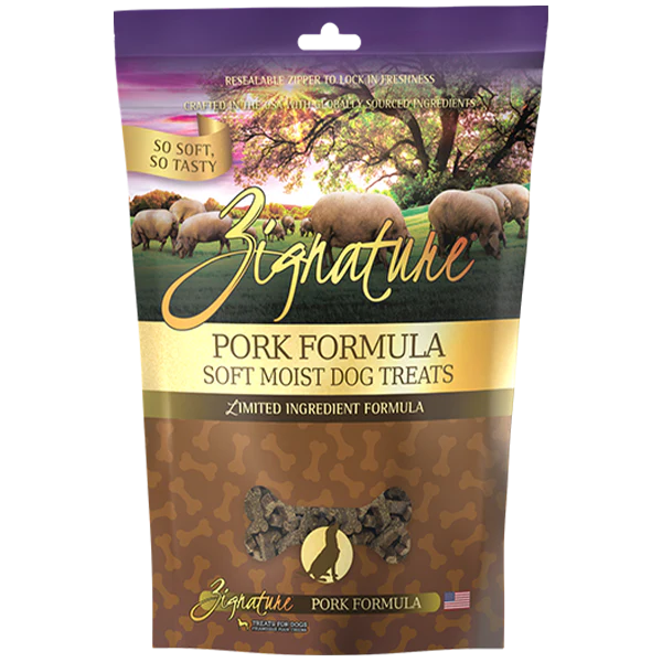 Zignature Dog Soft Moist Treats Pork 4oz - Image 1