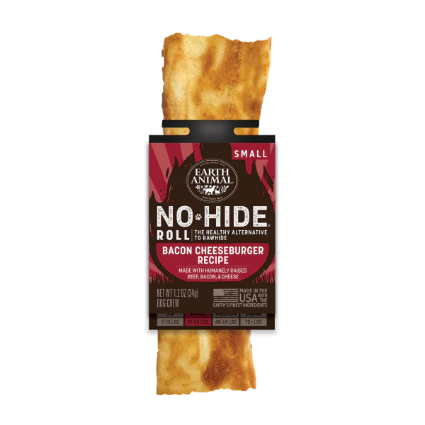 Earth Animal Dog NoHide Chew BBQ BaconCheesebrgr Small 1pk - Image 1